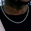 Emerald Baguette Tennis Chain in White Gold - 4mm