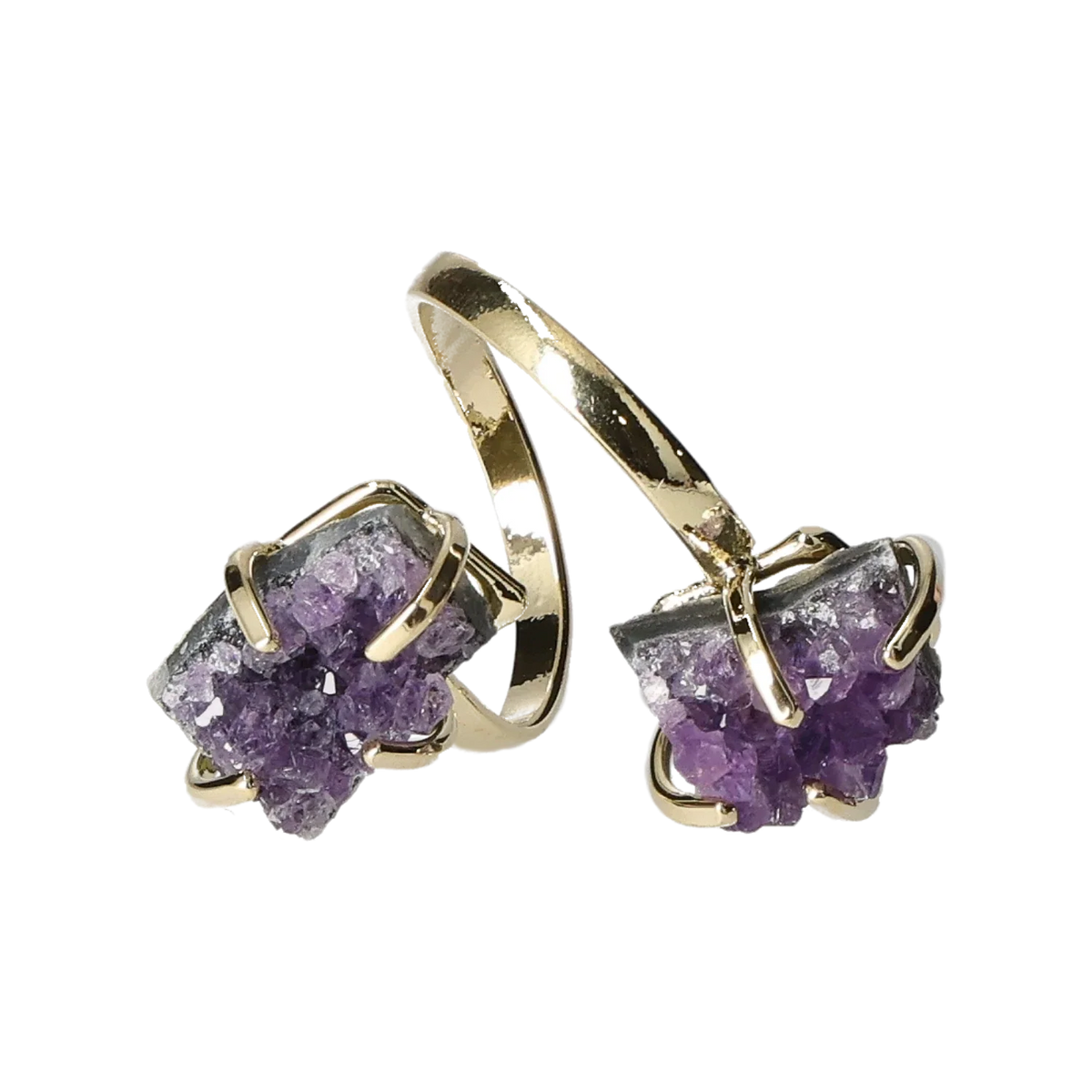 Amethyst Druse Ring  Gold