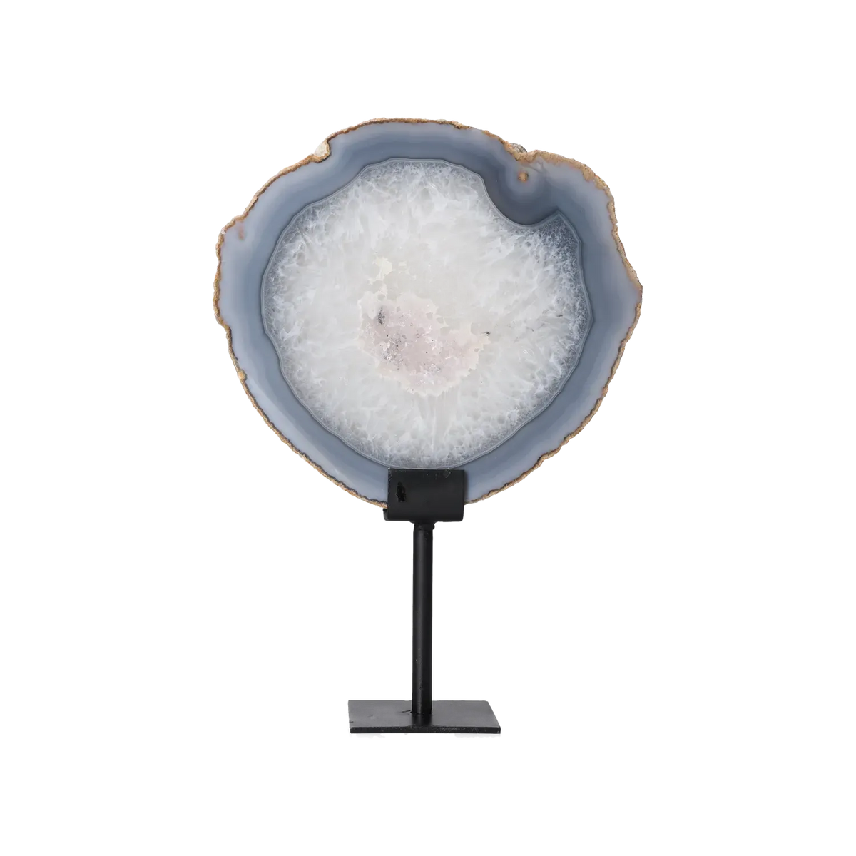 Agate Geode with Quartz on Stand 10000445