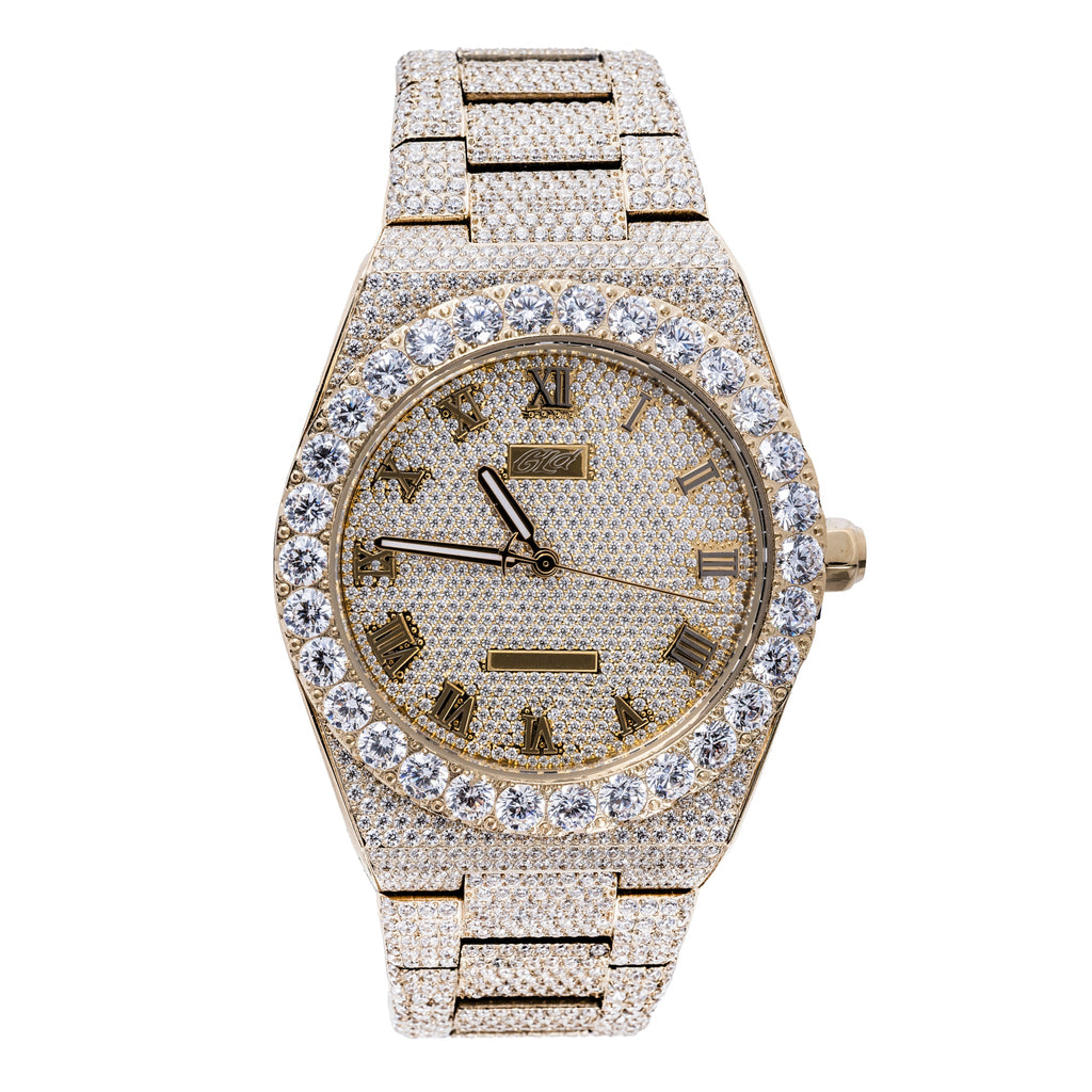 42MM Fully Iced Moissanite Alpha Era® in Gold