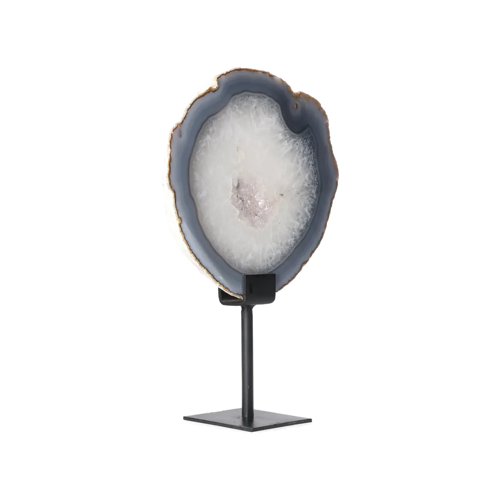 Agate Geode with Quartz on Stand 10000445