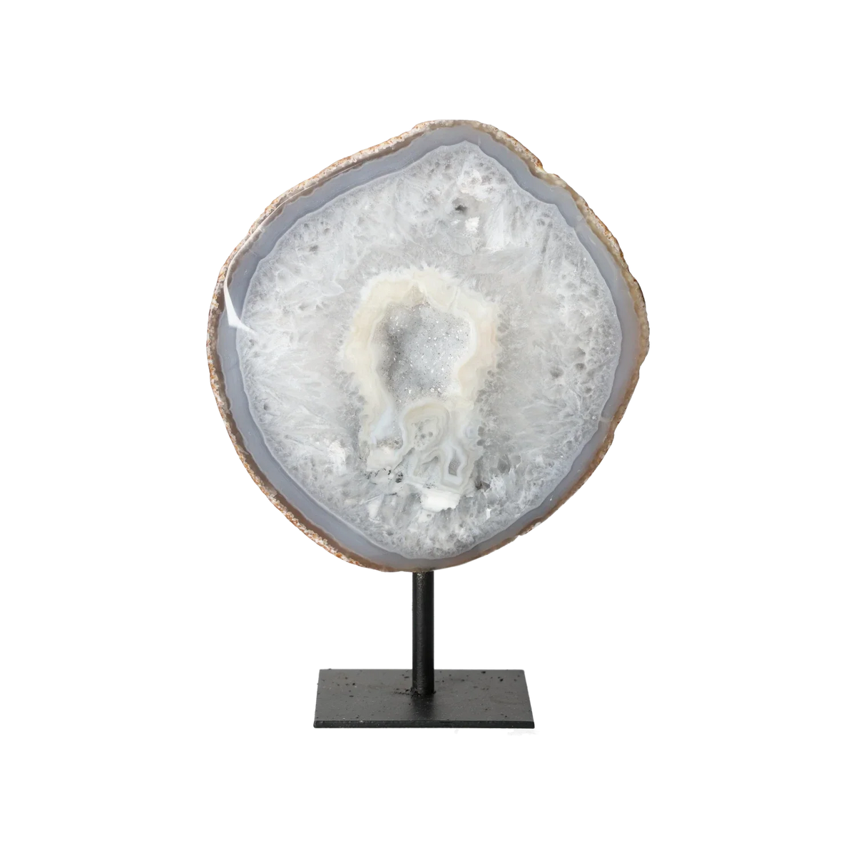 Agate Geode with Quartz on Stand 10000454