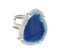 Agate Slice Arc And Wire Ring Silver 604901