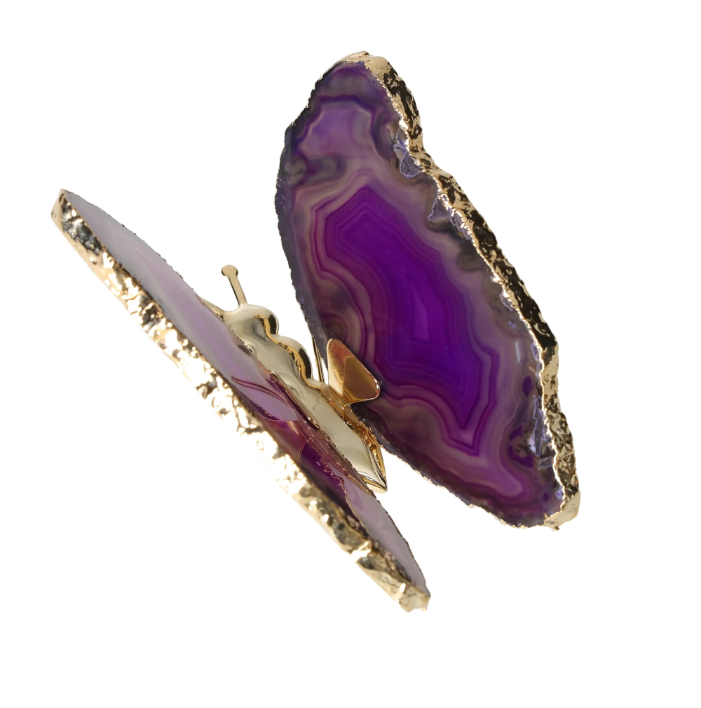 Agate Butterfly With Gold Trim 628778