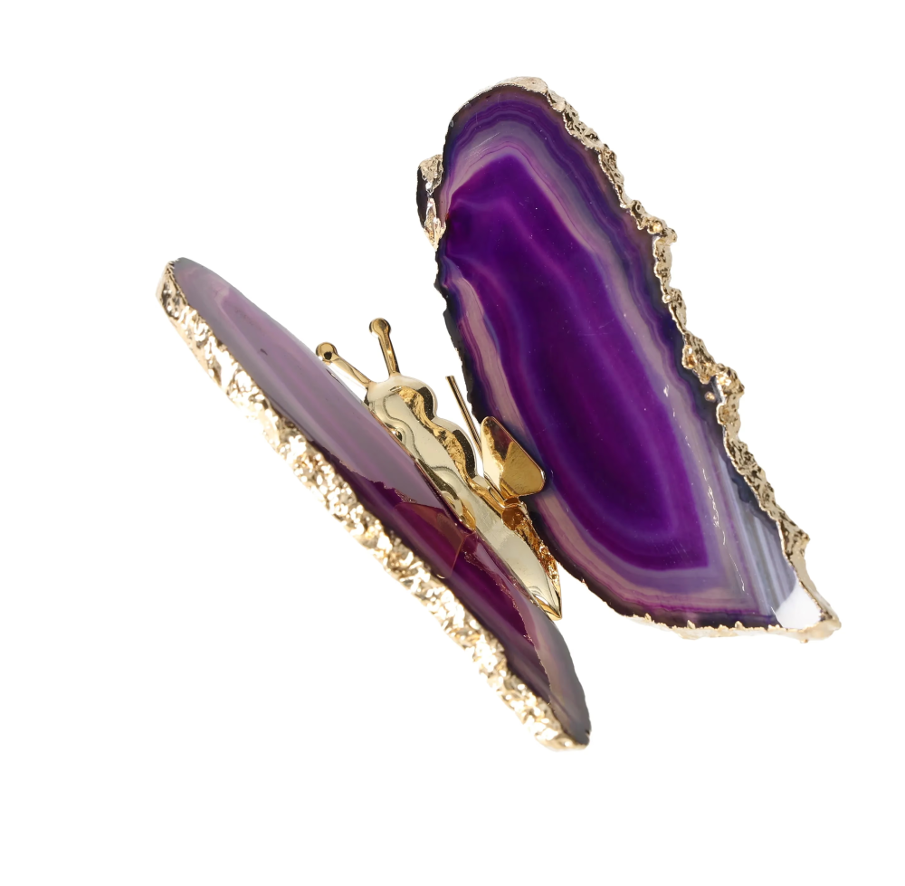 Agate Butterfly With Gold Trim 628808