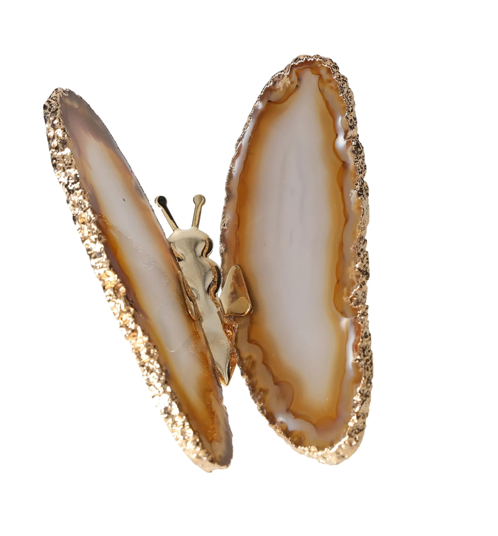 Agate Butterfly With Gold Trim 628952