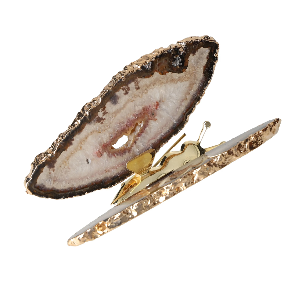 Agate Butterfly With Gold Trim 629003