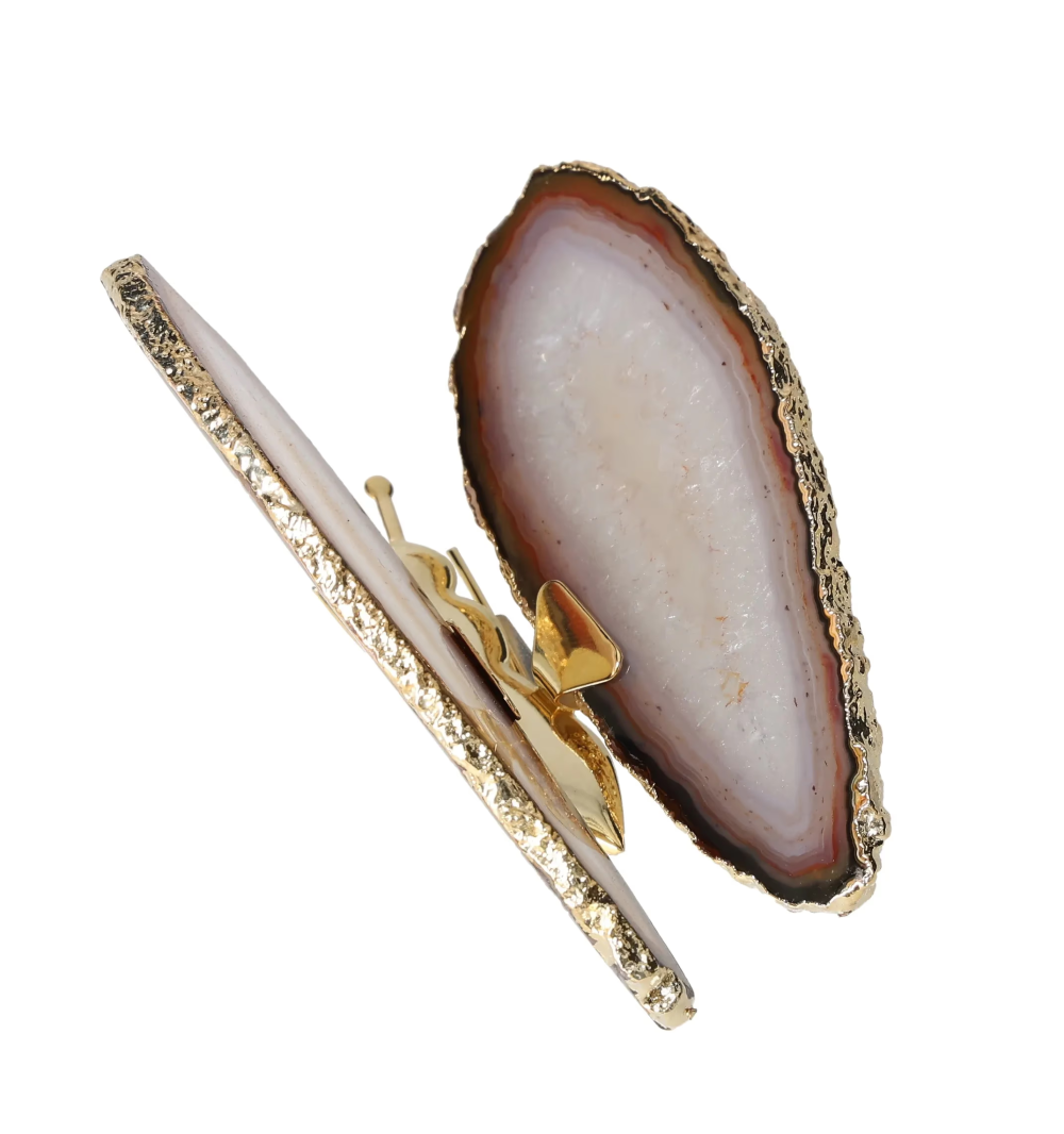 Agate Butterfly With Gold Trim 629034
