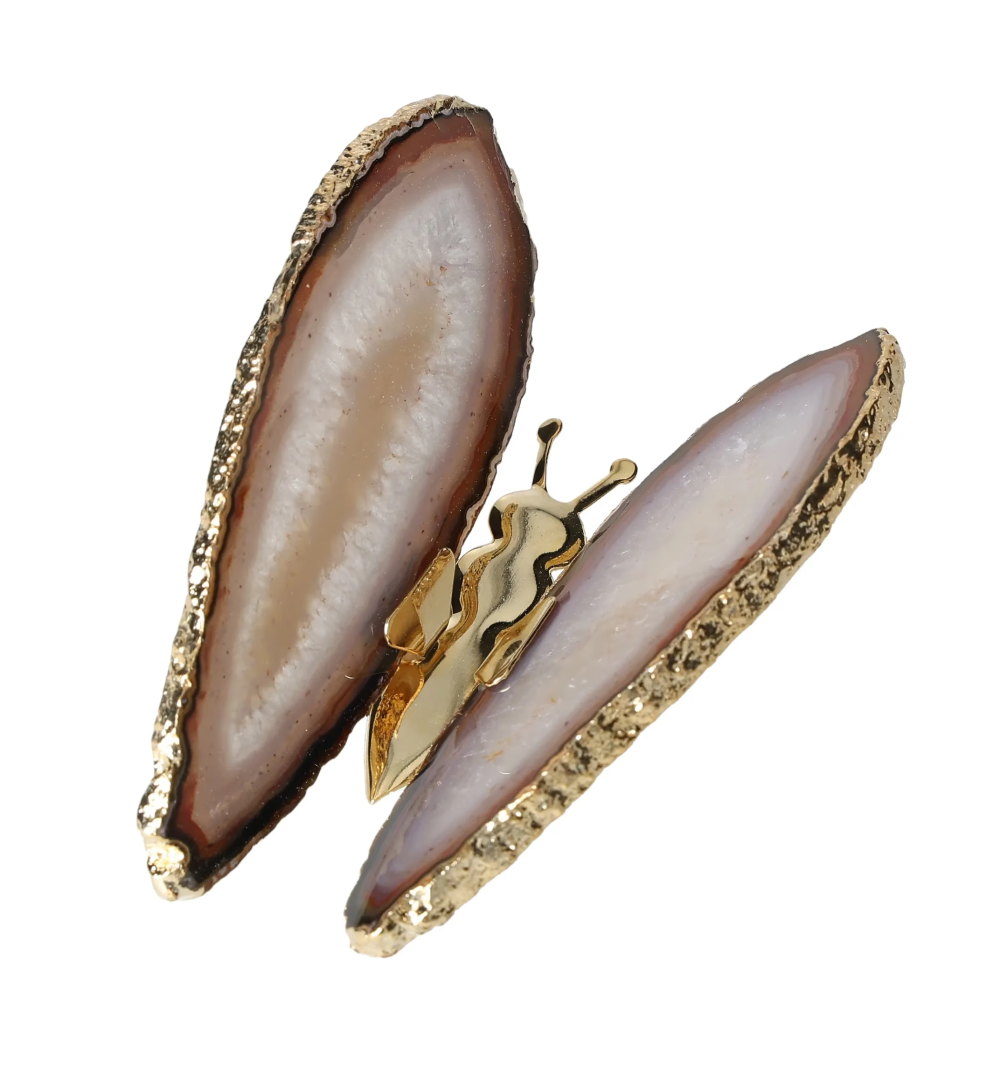 Agate Butterfly With Gold Trim 629034