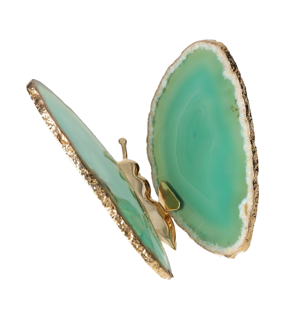 Agate Butterfly With Gold Trim 629065