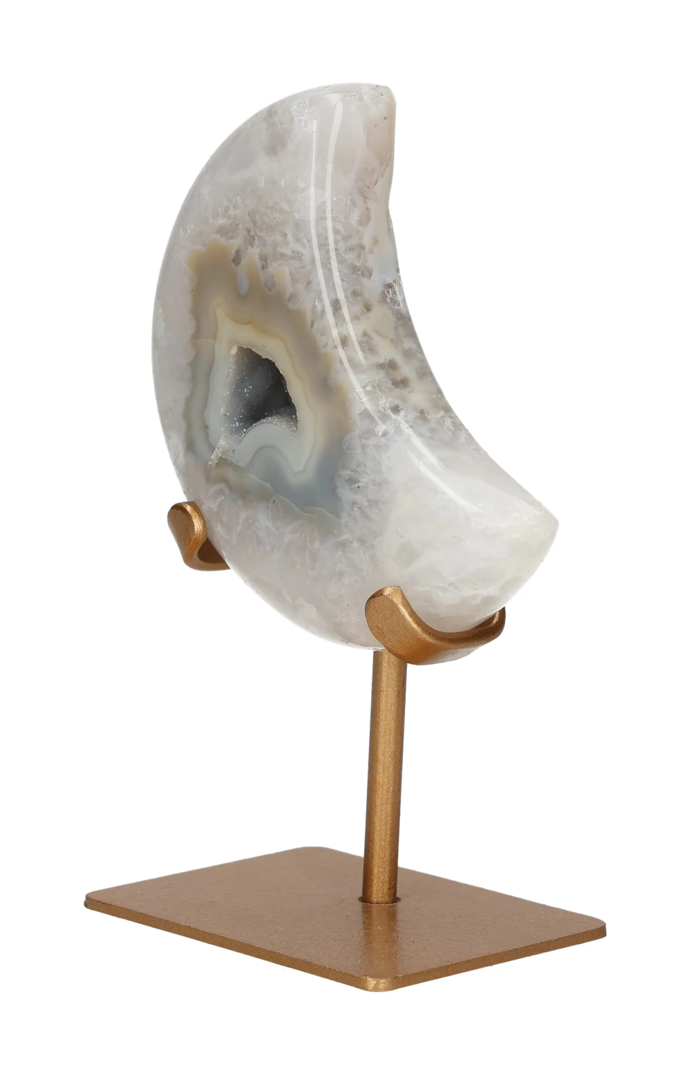 Agate Moon On Metal Stand 637725