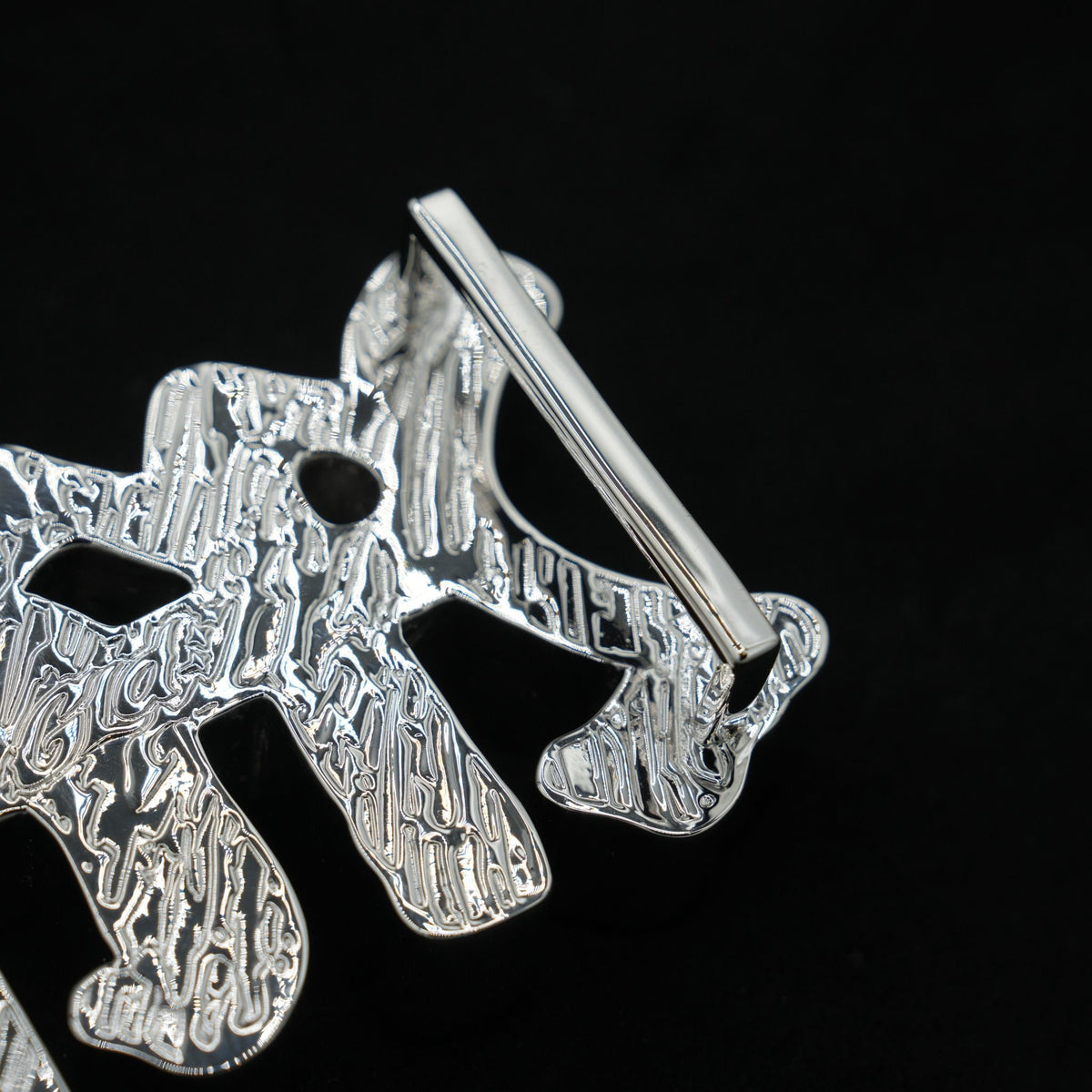 GLD X Bloody Osiris Lab Diamond MFM Belt Buckle Pendant in Solid White Gold