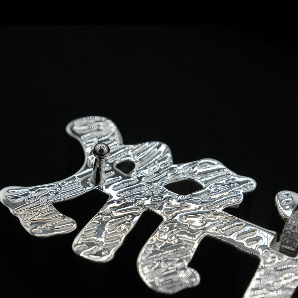 GLD X Bloody Osiris Lab Diamond MFM Belt Buckle Pendant in Solid White Gold