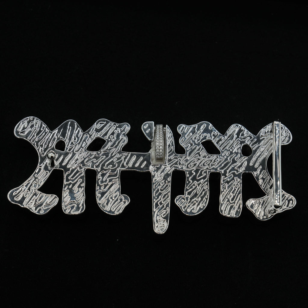 GLD X Bloody Osiris Lab Diamond MFM Belt Buckle Pendant in Solid White Gold