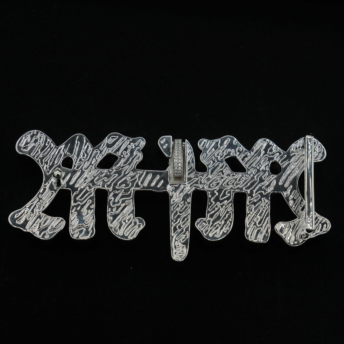 GLD X Bloody Osiris Lab Diamond MFM Belt Buckle Pendant in Solid White Gold