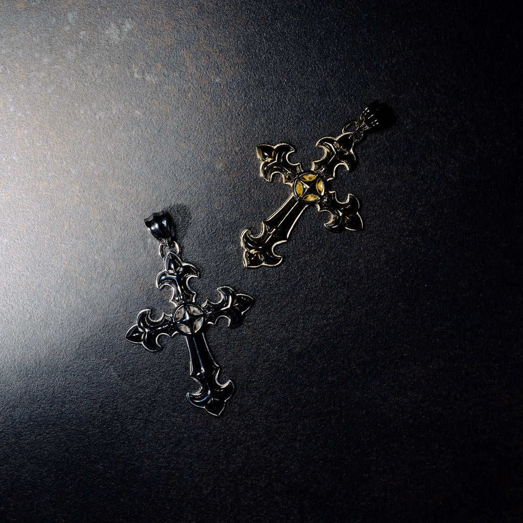 GLD X Bloody Osiris Large Cross Pendant in Yellow Gold Vermeil