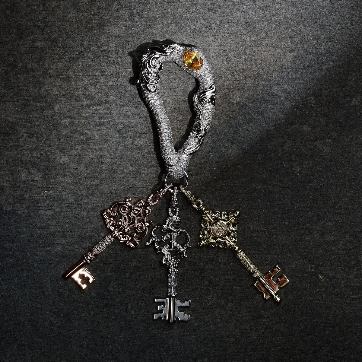 GLD X Bloody Osiris Iced Canary Key Clip On in Yellow Gold Vermeil