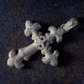 GLD X Bloody Osiris Iced Moissanite Large Cross Pendant in White Gold Vermeil