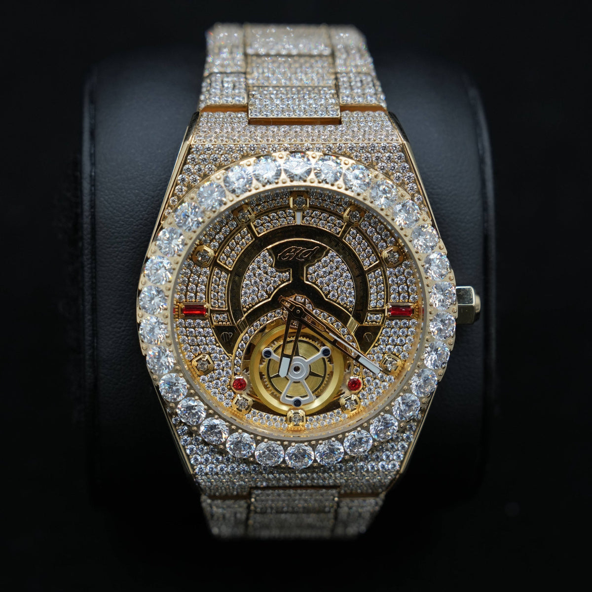 42MM Fully Iced Ruby Accent Alpha Era® in Gold