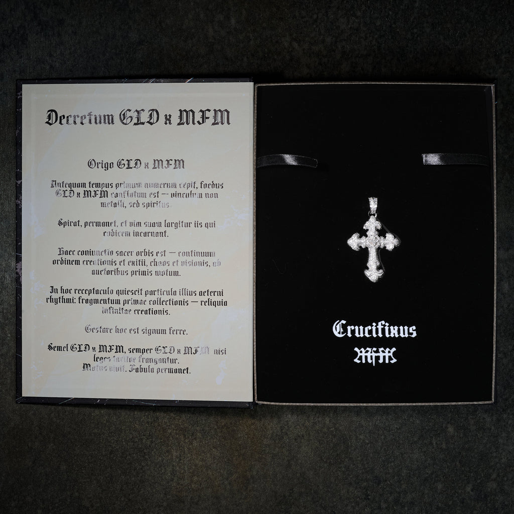 GLD X Bloody Osiris Lab Diamond Large Cross Pendant in Solid White Gold
