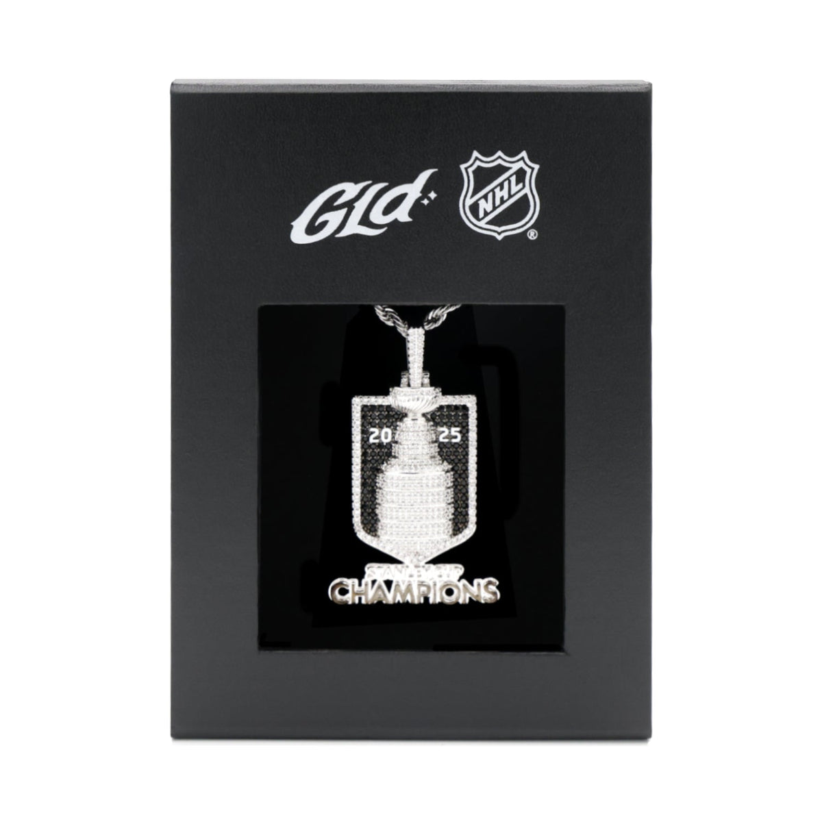 2025 Stanley Cup Official NHL Championship Pendant with 20" Rope Chain in White Gold